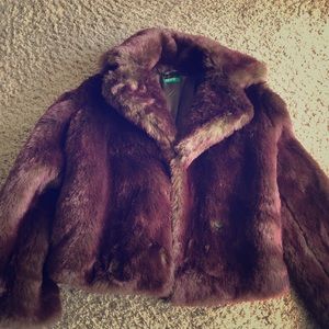 United Colors Of Benetton Faux Fur Jacket - Brown / reddish